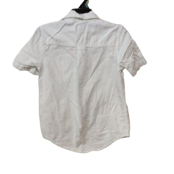 THE Children Place Boy Short Sleeve Button Down Medium 7-8 White - Picture 2 of 3
